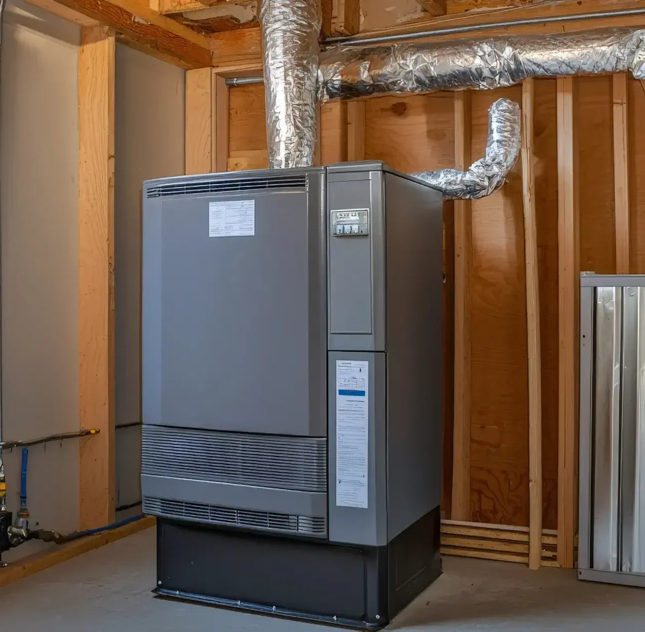 Modern home furnace installed and serviced by Cool Fox Heating.